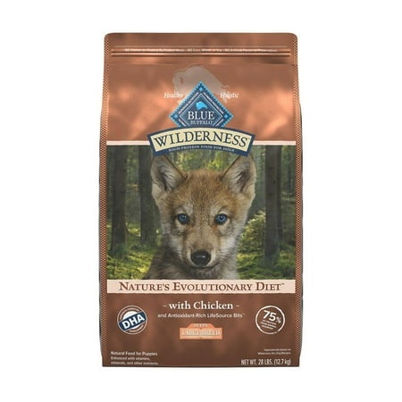 Blue Buffalo Wilderness High Protein Natural Large Breed Puppy Dry Dog Food Plus Wholesome Grains  Chicken 28 Lb. Bag