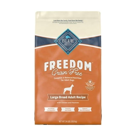 Blue Buffalo Freedom Grain Free Natural Adult Large Breed Dry Dog Food  Chicken 24 Lb.