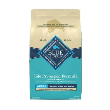 Blue Buffalo Life Protection Formula Natural Adult Dry Dog Food  Fish and Brown Rice 34 Lbs