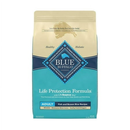 Blue Buffalo Life Protection Formula Natural Adult Dry Dog Food  Fish and Brown Rice