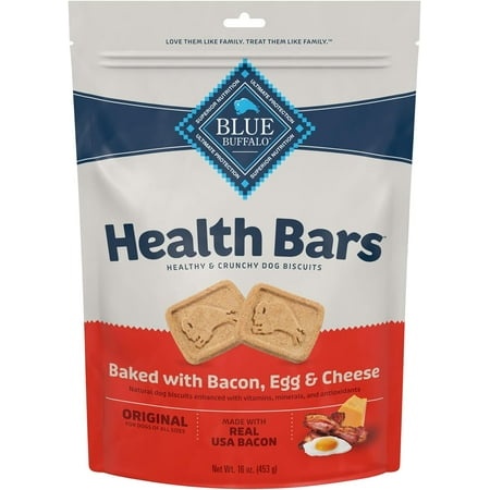 Blue Buffalo Health Bars Natural Crunchy Dog Treats Biscuits  Bacon  Egg & Cheese 16-oz Bag