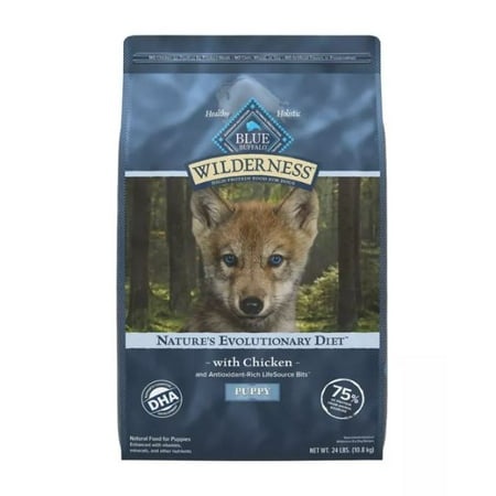 Blue Buffalo Wilderness High Protein Natural Puppy Dry Dog Food Plus Wholesome Grains  Chicken 24 Lb.