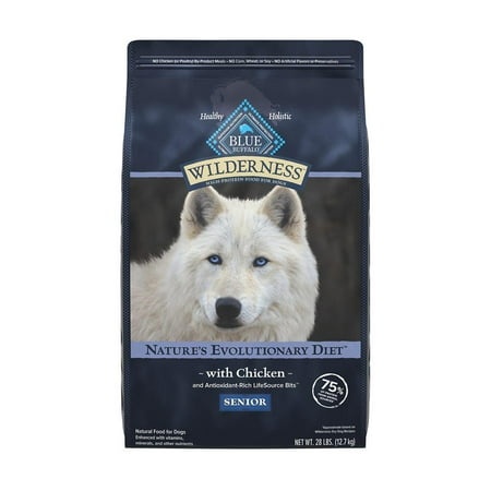 Blue Buffalo Wilderness High Protein Natural Senior Dry Dog Food Plus Wholesome Grains  Chicken 28 Lb. Bag