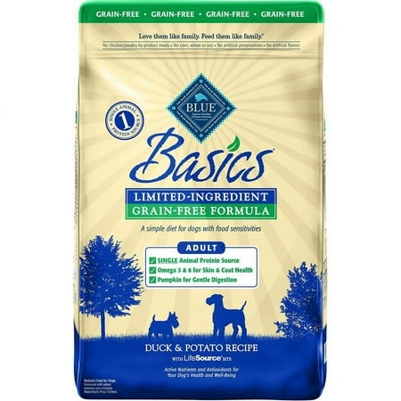 Blue Buffalo Basics Adult Grain-Free Limited Ingredient Duck and Potato Recipe Dry Dog Food 22 Lb.