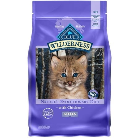 Blue Buffalo Wilderness High Protein  Natural Kitten Dry Cat Food  Chicken 5 Lb.