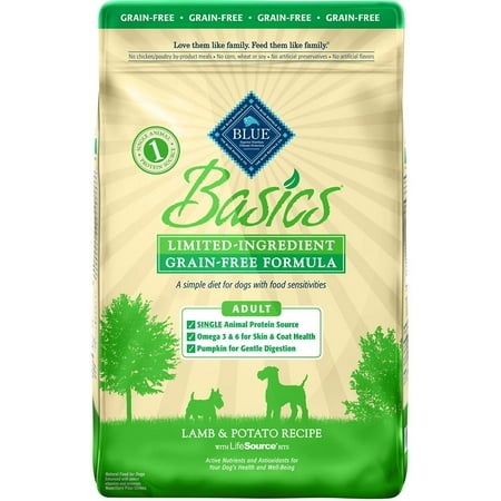 Blue Buffalo Basics Adult Grain-Free Limited Ingredient Lamb and Potato Recipe Dry Dog Food 11 Lb.