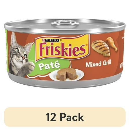 (12 Pack) Purina Friskies Pate  Mixed Grill  Wet Cat Food  5.5 Oz Can