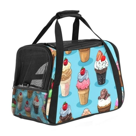 Ice Cream Premium Pet Carrier - Portable Travel Bag for Small Dogs and Cats - 17x10x11.8 in - Fabric 900D Oxford Cloth Nylon Webbing - Comfortable and