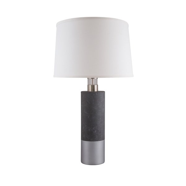 Fangio Lighting's M.r.8994 26 in. Marbled Column Ceramic Nightlight Table Lamp in Two-Tone Grey