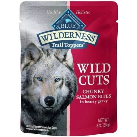 Blue Buffalo Wilderness Trail Toppers Wild Cuts Salmon in Gravy [Dog Soft and Paste Treats  Dog Supplies] 9 Oz (3 X 3 Oz)