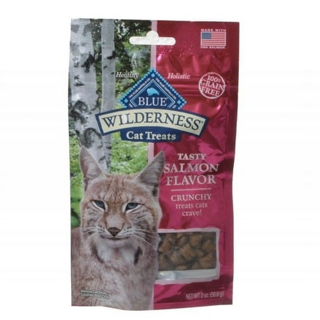 Blue Buffalo Wilderness Crunchy Cat Treats Tasty Salmon Flavor [Cat Crunchy Treats  Cat Supplies] 12 Oz (6 X 2 Oz)