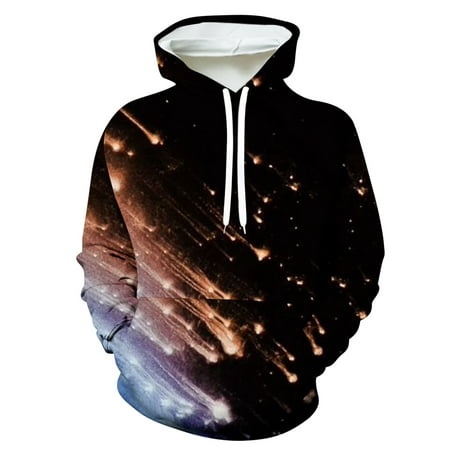 Graphic Hoodie for Men Stylish Casual  Christmas Unisex Hoodies 3D Print Pullover Hooded Sweatshirt with Big Pocket (X-Large  Light Blue)