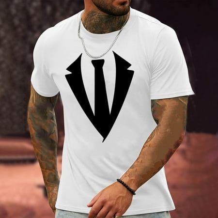 Miluxas Men S Graphic Tees Clearance Crew Neck T Shirts Letter Print Short Sleeve T-Shirts Casual Summer Streetwear White 8(L)