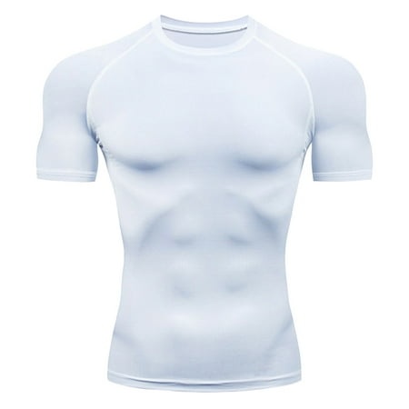 B91xZ Mens T Shirts Graphic Lightweight Cotton Short Sleeve Crew Neck T-Shirt White L