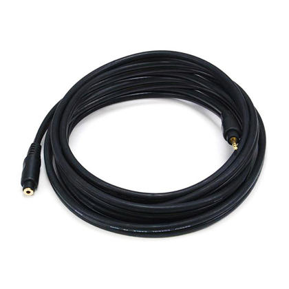 Monoprice 10ft Premium 3.5mm Stereo Male to 3.5mm Stereo Female 22AWG Extension Cable (Gold Plated) - Black