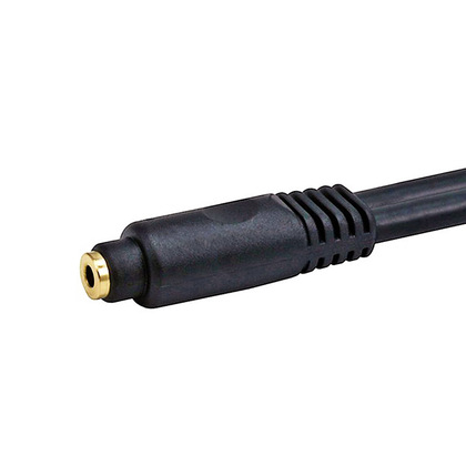 Monoprice 10ft Premium 3.5mm Stereo Male to 3.5mm Stereo Female 22AWG Extension Cable (Gold Plated) - Black thumbnail