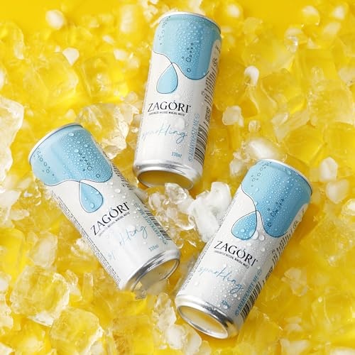 Zagori Sparkling Natural Water 330ml - Carbonated Natural Water - PH 7.8 - Product of Greece - 12 Fl Oz Each Can - Pack of 6… thumbnail