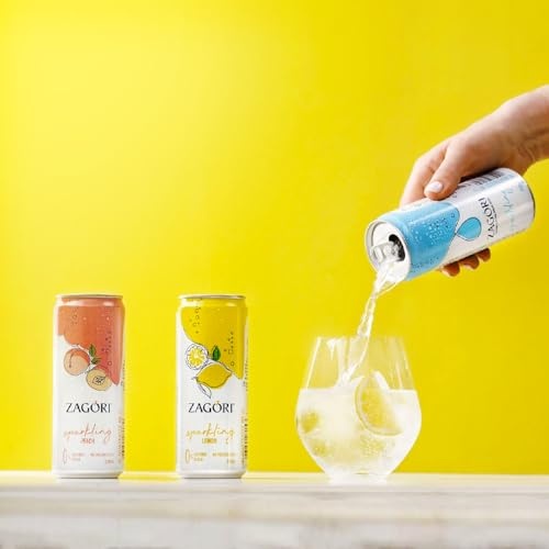 Zagori Sparkling Natural Water 330ml - Carbonated Natural Water - PH 7.8 - Product of Greece - 12 Fl Oz Each Can - Pack of 6… thumbnail