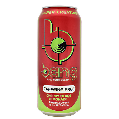 Bang Caffeine Free Cherry Blade Lemonade Energy Drink, 0 Calories, Sugar Free with Super Creatine, 16oz, 12 Count