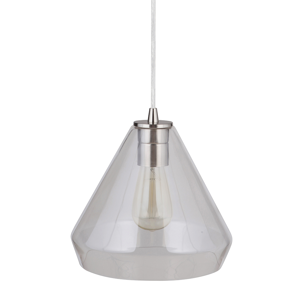 PBN-6003-0700 Instant Pendant Recessed Light Conversion Kit with Clear Glass Shade - Brushed Nickel