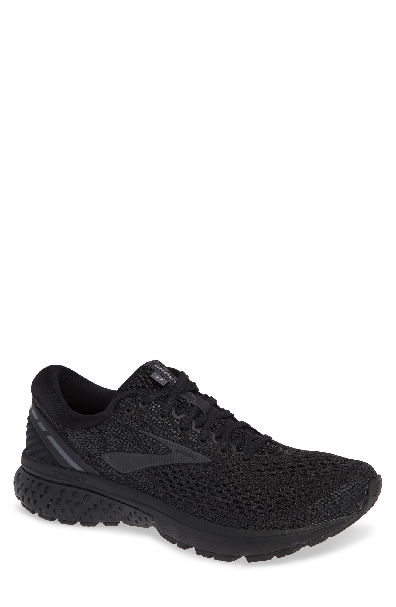Men's Brooks Ghost 11 Running Shoe, Size 7 D - Black