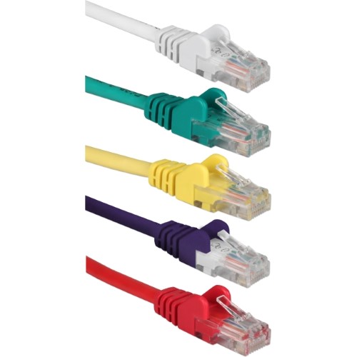 CC5-0.5RP 0.5 Ft. 350MHz CAT5e & Ethernet Flexible Snagless Multi-Color Patch Cords, Pack of 5