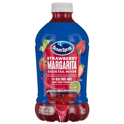 Ocean Spray Strawberry Margarita Cocktail Mixer, Drink Mixer Made with Real Fruit Juice, 32 Fl Oz Bottle (Pack of 1)