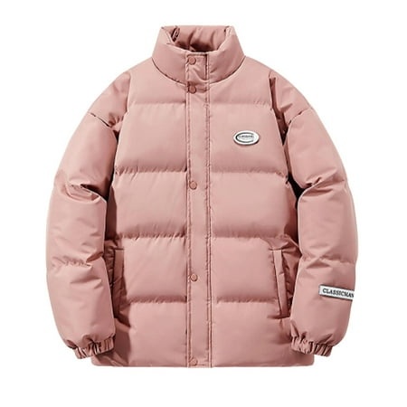 GWAABD Men Coats Winter Cotton Quilted Jacket Solid Color Thicken Puffer Padded Coat Stand Collar with Pockets Outerwear Winter Windproof Outfits Clot