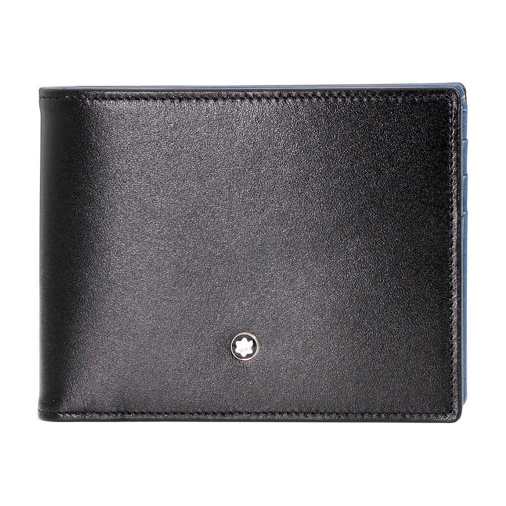 MONTBLANC Meisterstück Jacquard 6cc Black Leather Wallet 118292