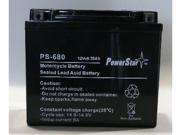 PowerStar PS-680 20L-BS Battery Fits or Replaces Polaris Victory Motorcycle 1507 Cc 2004-1998 V92C, DC Classic, Deluxe Cruiser'