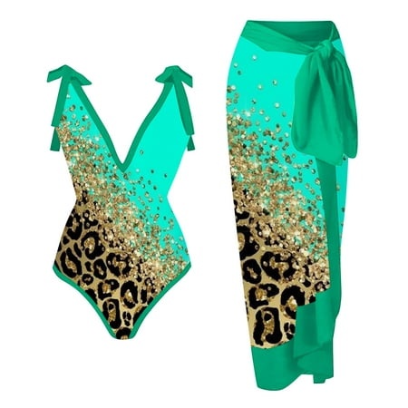 Women 1 Piece Swimwear+1 Piece Cover up One Piece Swimdress Swimsuits for Women Tummy Control Swim Dresses Skirt Bathing Suit Swimsuit Coverup for Wom