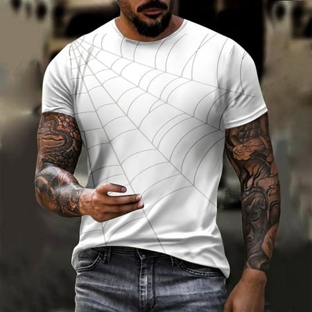 DondPO Mens T Shirts Casual Graphic Tees Men Men S Printed Short Sleeved T Shirt Fashion Casual Comfortable Short Sleeve Shirts Mens Tops White L