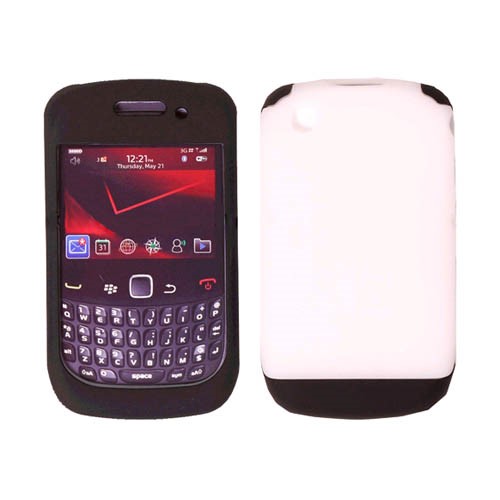 Double Cover Silicone Case for Blackberry Curve 9300 9330 8530 (Black / Clear) (Bulk Packaging)