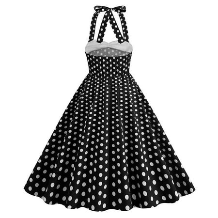 Rrunsv MIDI Beach Dresses for Women 2024 Women S Halter Neck Sleeveless Summer Floral Print Flowy a Line Maxi Dress Black XL