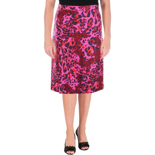 JB by Julie Brown Womens Henley Metallic Animal Print a-Line Skirt