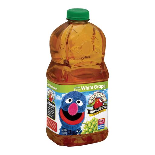 Apple and Eve Sesame Street 100 Percent Juice - Grover's White Grape - Pack of 8 - 64 Fl Oz.
