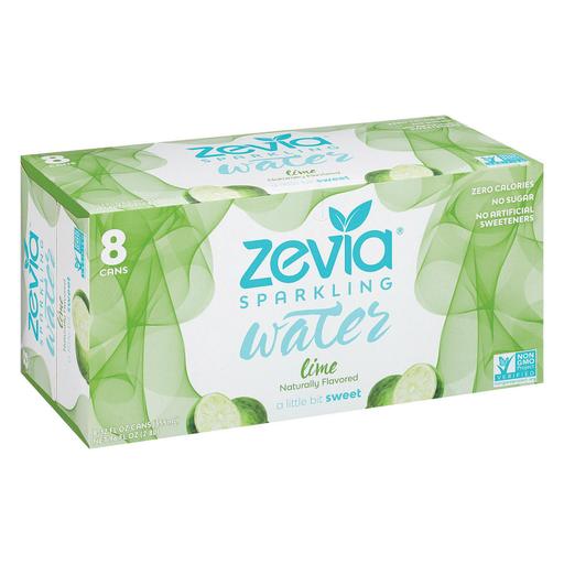 Zevia Sparkling Water - Lime - Pack of 3 - 8/12 Fl Oz