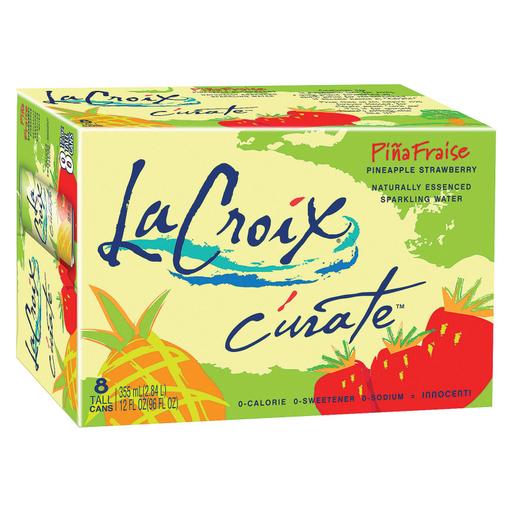 Lacroix Sparkling Water - Pina Fraise - Pack of 3 - 12 Fl Oz.