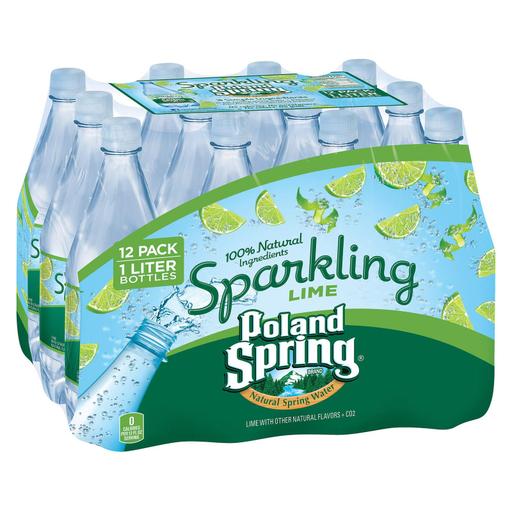 Poland Spring Sparkling Water - Lime - Pack of 12 - 33.8 Fl Oz.