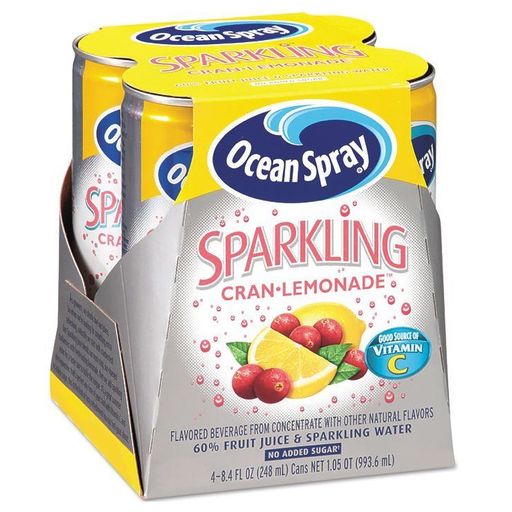 Ocean Spray Sparkling Juices, CranRaspberry, 8.4 Oz Can, 6Per Pack - OCS22714