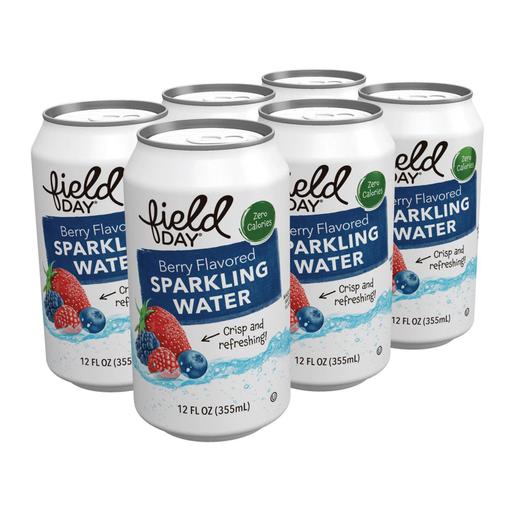 Field Day Berry Flavored Sparkling Water - Sparkling Water - Pack of 4 - 12 Fl Oz.