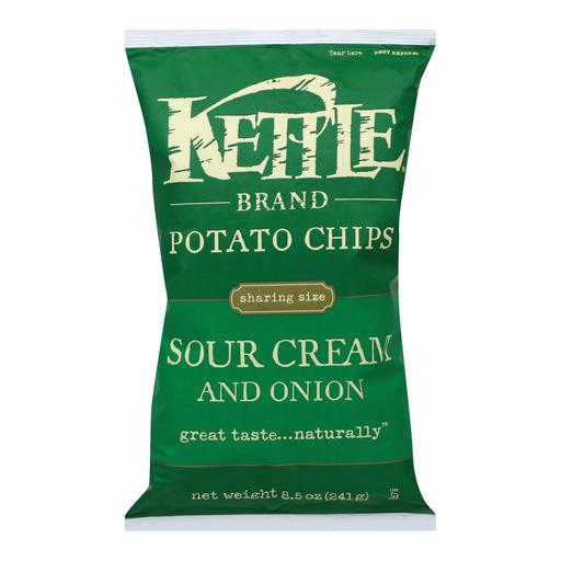Kettle Brand Potato Chips - Sour Cream and Onion - Pack of 12 - 8.5 Oz.