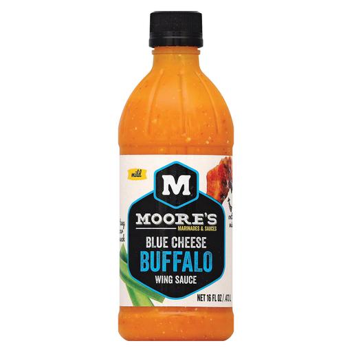 Moore's Wing Sauce - Blue Cheese Buffalo - Pack of 6 - 16 Fl Oz