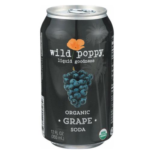 Wild Poppy Soda - Organic - Grape - Pack of 6 - 4/12 Fl Oz
