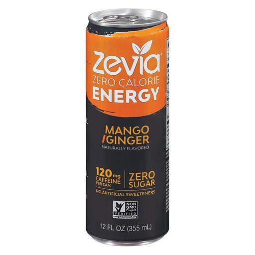 Zevia Zero Calorie Energy Drink - Mango/ginger - Pack of 12 - 12 Fl Oz