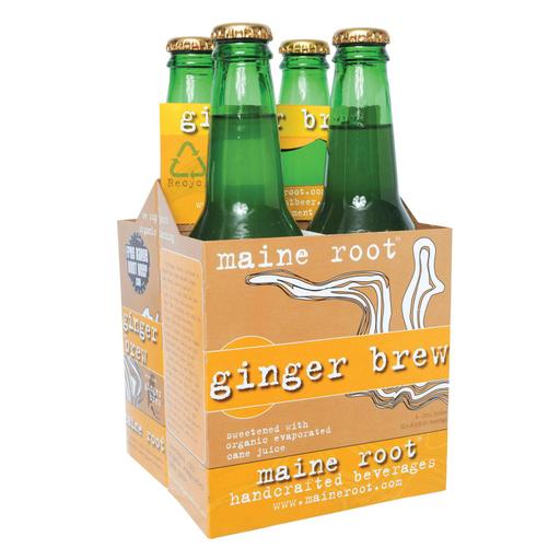 Maine Root Ginger Brew Soda - Pack of 6 - 12 Fl Oz.