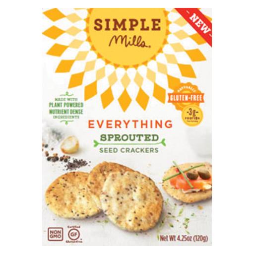 Simple Mills Sprouted Seed Crackers - Everything - Pack of 6 - 4.25 Oz