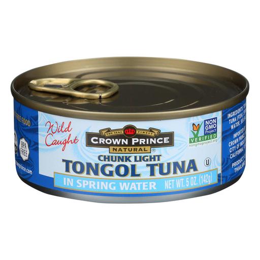 Crown Prince Tongol Tuna in Spring Water - Chunk Light - Pack of 12 - 5 Oz.