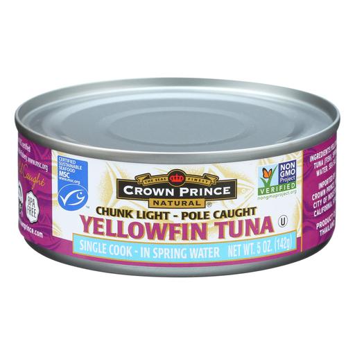 Crown Prince Yellowfin Tuna in Spring Water - Chunk Light - Pack of 12 - 5 Oz.
