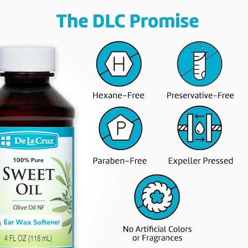 De La Cruz 100% Pure Sweet Oil for Ears - All Natural and Gentle Ear Wax Softener - Refill 4 Fl OZ thumbnail